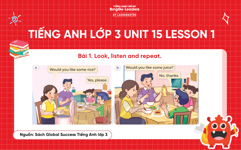 Bài tập số 1 tiếng Anh lớp 3 Unit 15 Sách Global Success