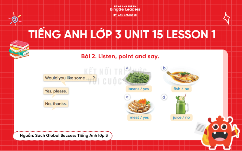 Bài tập số 2 tiếng Anh lớp 3 Unit 15 Lesson 1 Sách Global Success