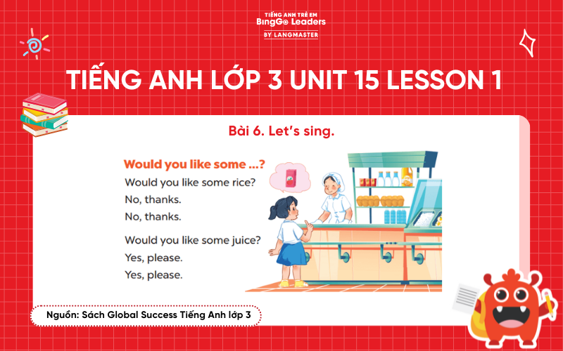Bài tập số 6 tiếng Anh lớp 3 Unit 15 Lesson 1 Sách Global Success