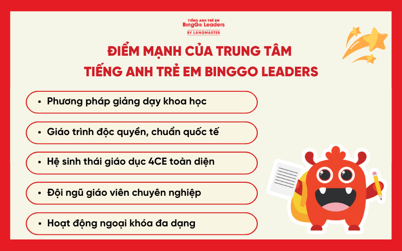 Ưu điểm của tiếng Anh trẻ em BingGo Leaders