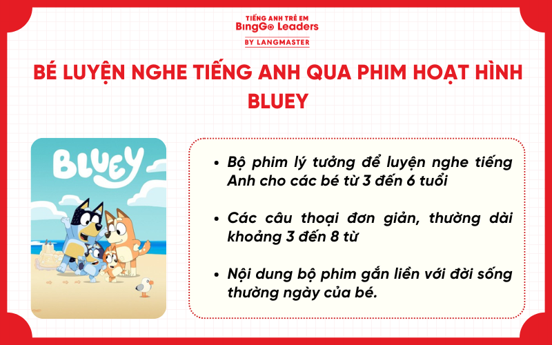 Bé luyện nghe tiếng anh qua phim hoạt hình Bluey