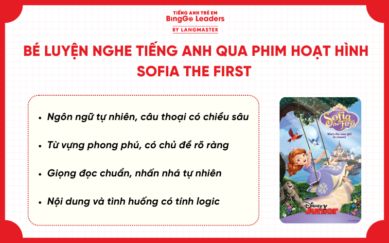 Bé luyện nghe tiếng anh qua phim hoạt hình Sofia the Firat