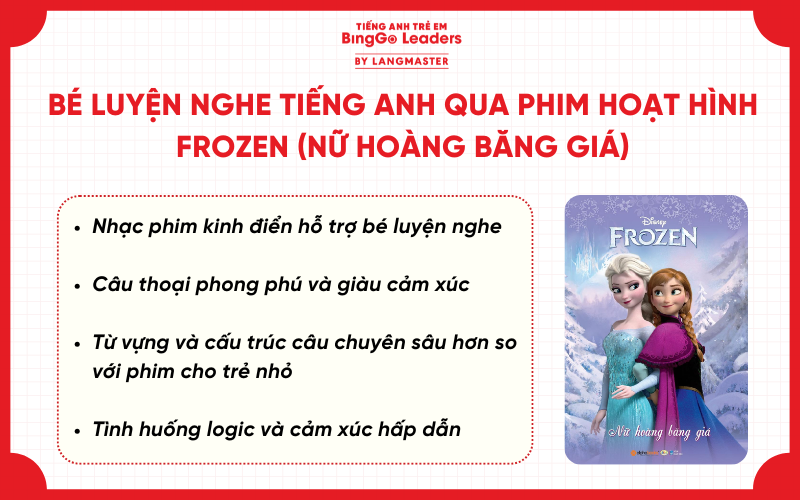 Bé luyện nghe tiếng anh qua phim hoạt hình Frozen
