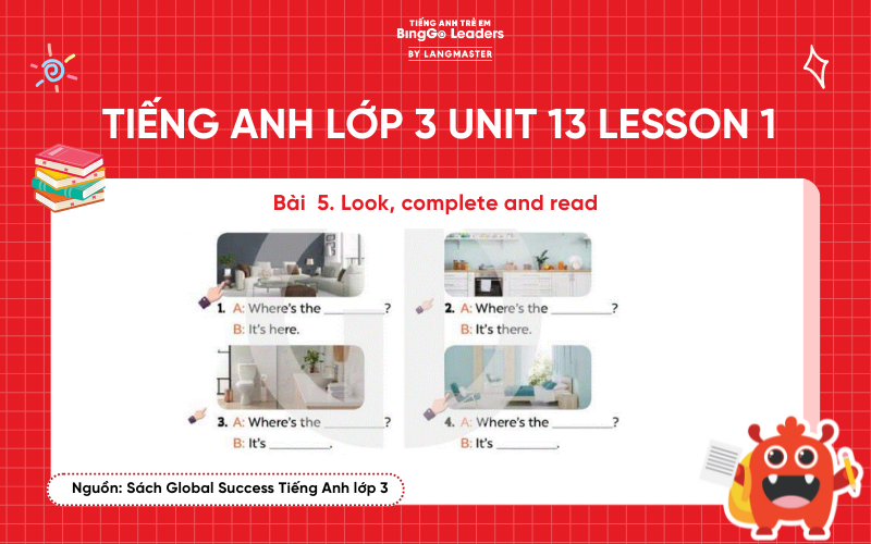Bài tập số 5 tiếng Anh lớp 3 Unit 13 Lesson 1 Global Success