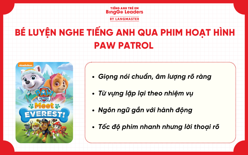 Bé luyện nghe tiếng anh qua phim hoạt hình Paw Patrol