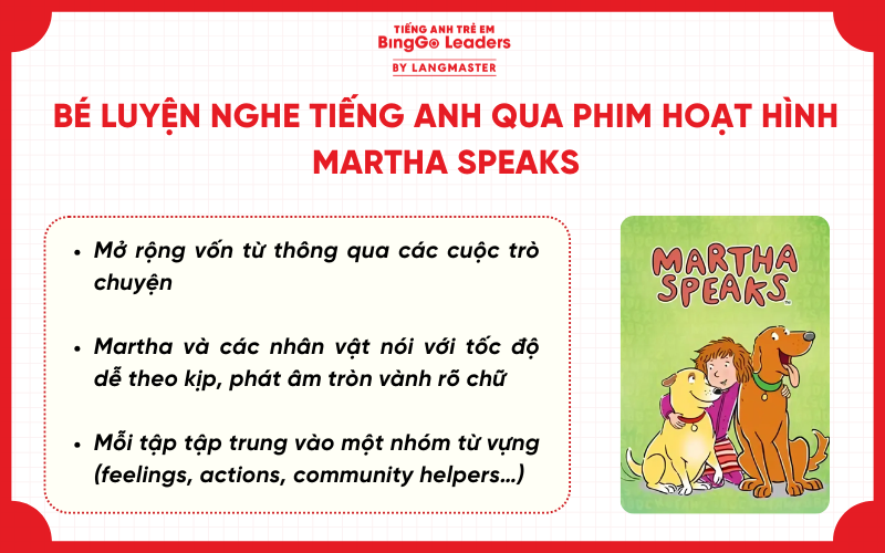 Bé luyện nghe tiếng anh qua phim hoạt hình Martha Speaks
