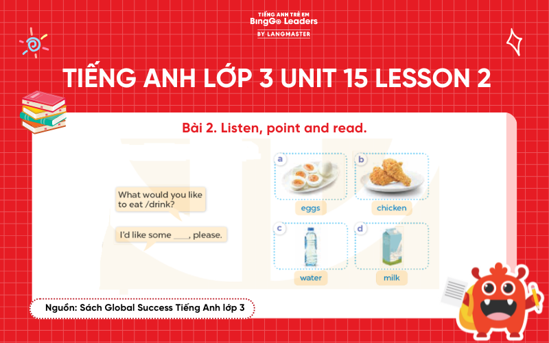 Bài tập số 2 chương trình Tiếng Anh lớp 3 Unit 15 Lesson 2 Global Success