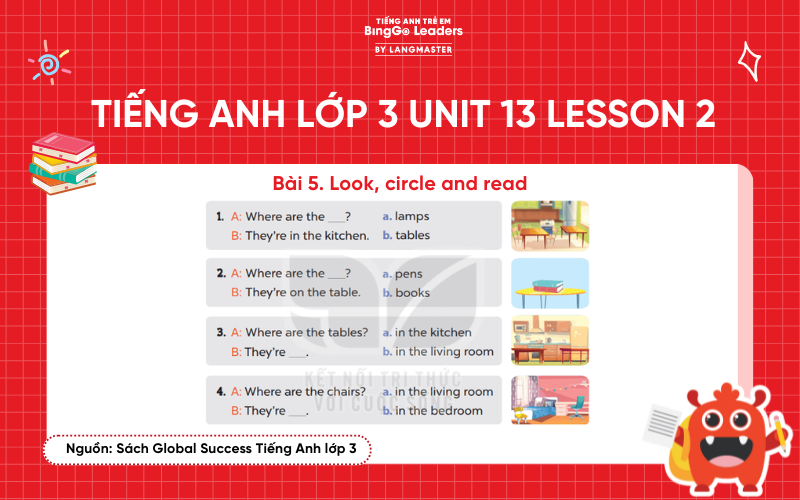 Bài tập số 5 tiếng Anh lớp 3 Unit 13 Lesson 2 Global Success