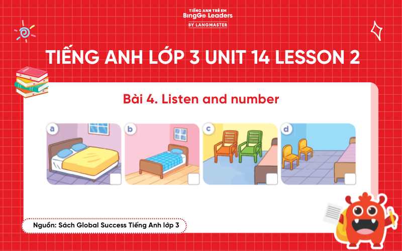 Bài tập số 4  tiếng Anh lớp 3 Unit 14 Lesson 2 Global Success