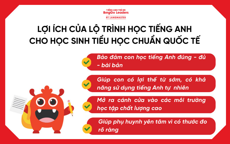 Lợi ích khi xây dựng lộ trình học tiếng Anh cho học sinh tiểu học
