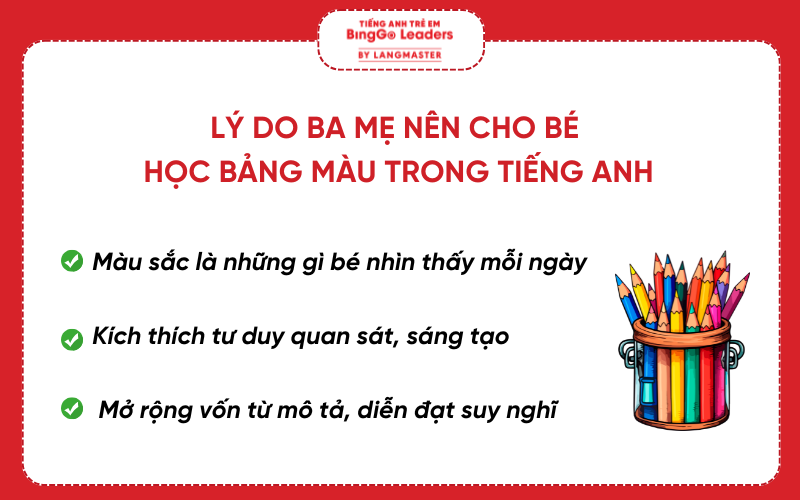 Lý do ba mẹ nên cho bé học bảng màu tiếng Anh