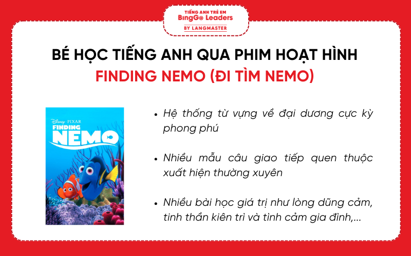 Bé học tiếng Anh qua phim hoạt hình Đi tìm Nemo