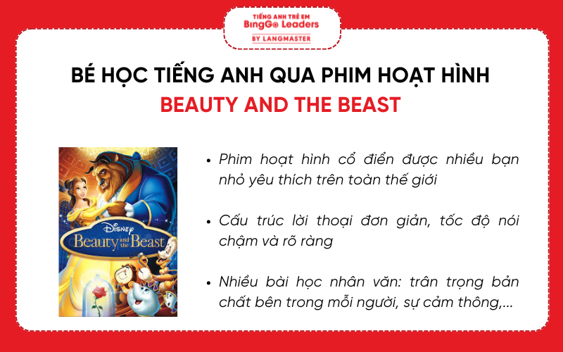 Bé học tiếng Anh qua phim hoạt hình Beauty and the Beast