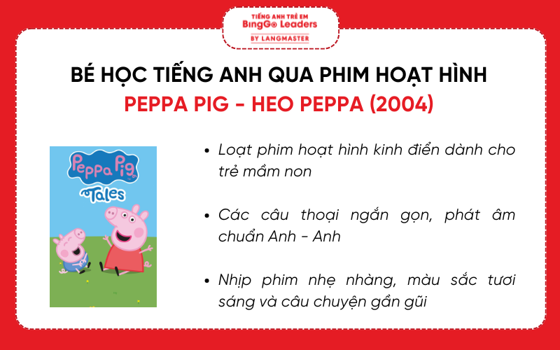 Bé học tiếng Anh qua phim hoạt hình Peppa Pig