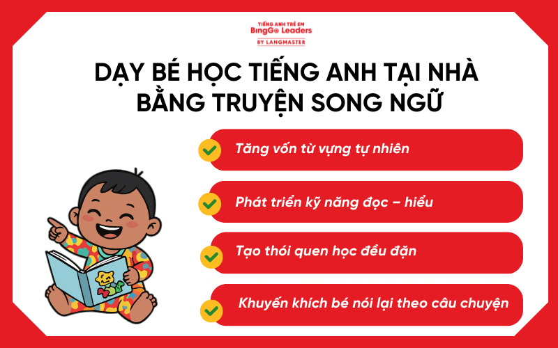Bé học tiếng Anh tại nhà bằng truyện song ngữ