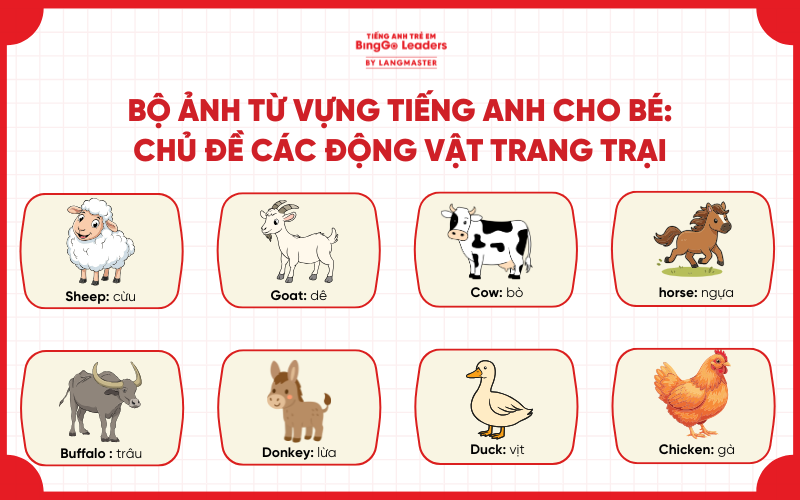 Bé học tiếng Anh qua con vật: chủ đề động vật trang trại