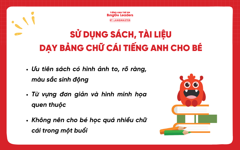 Sử dụng sách, tài liệu dạy chữ cái tiếng Anh cho bé