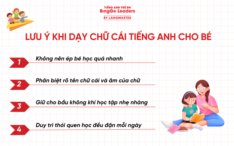 Lưu ý khi dạy bé học chữ cái tiếng Anh
