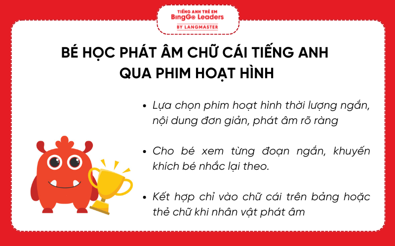 Bé học phát âm chữ cái tiếng Anh bằng phim hoạt hình