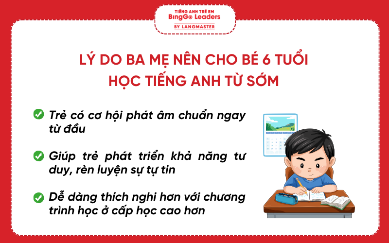 Lý do ba mẹ nên cho bé 6 tuổi học tiếng Anh từ sớm