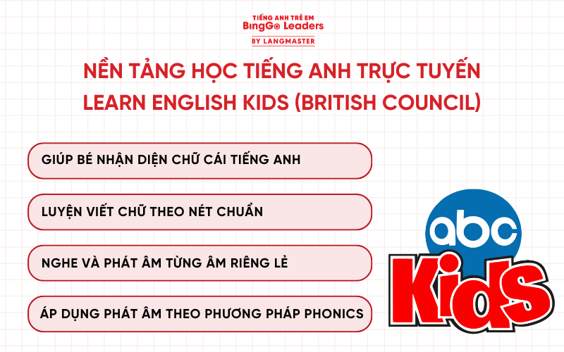 Chương trình học tiếng Anh cho bé ABC Kids
