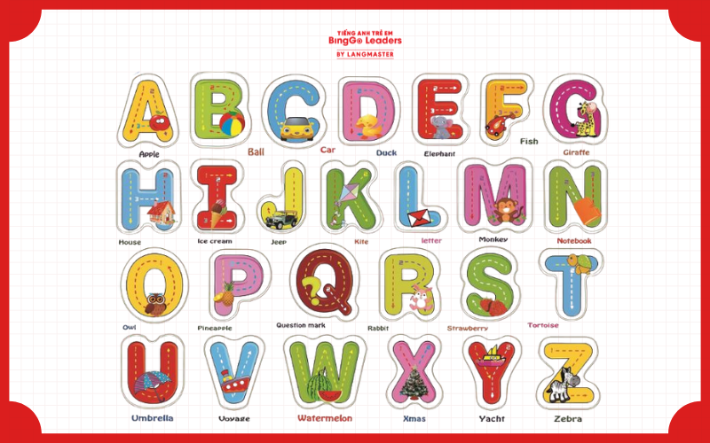 Tiếng Anh cho trẻ em mầm non theo chủ đề: bảng chữ cái