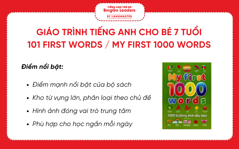 Sách tiếng Anh cho bé 7 tuổi 101 First Words và My First 1000 Words