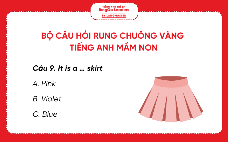 Câu hỏi cuộc thi Rung chuông vàng tiếng Anh mầm non
