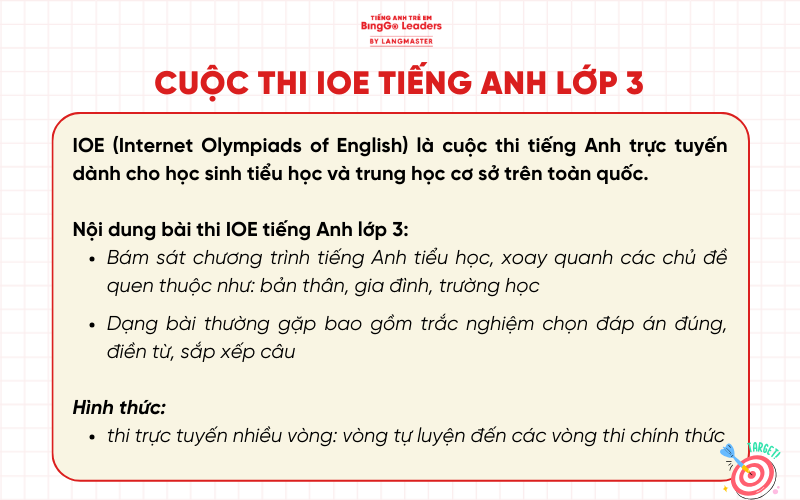 Cuộc thi IOE tiếng Anh lớp 3