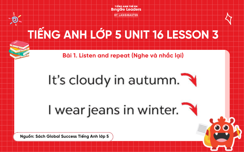 Bài tập tiếng Anh lớp 5 Unit 16 Lesson 3