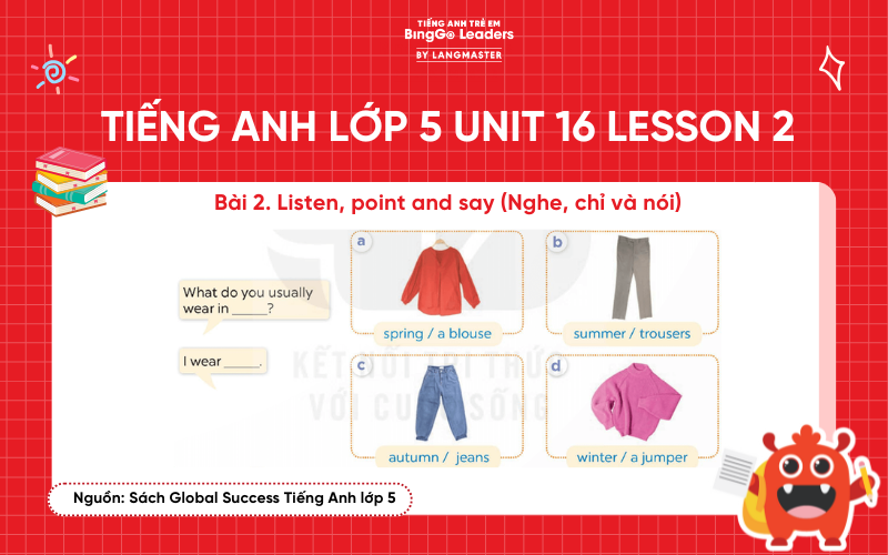 Bài tập tiếng Anh lớp 5 Unit 16 Lesson 2