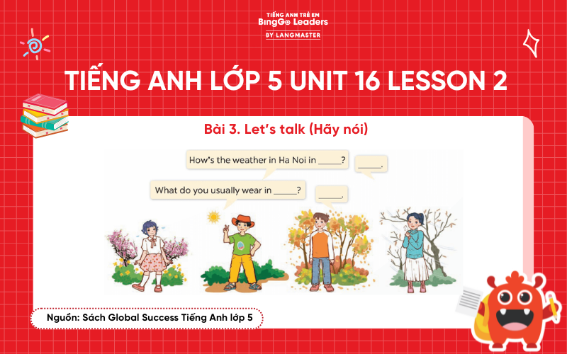 Bài tập tiếng Anh lớp 5 Unit 16 Lesson 2