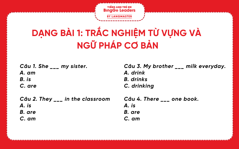 Dạng bài số 1: Trắc nghiệm từ vựng và ngữ pháp cơ bản