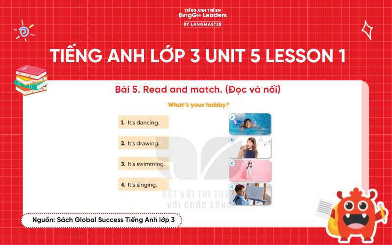 Bài tập số 5 tiếng Anh lớp 3 Unit 5 Lesson 1