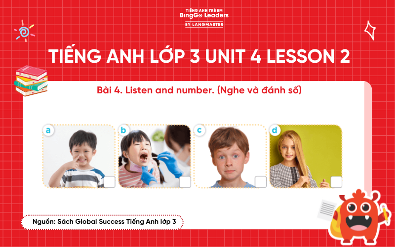 Bài tập tiếng Anh lớp 3 Unit 4 Lesson 2