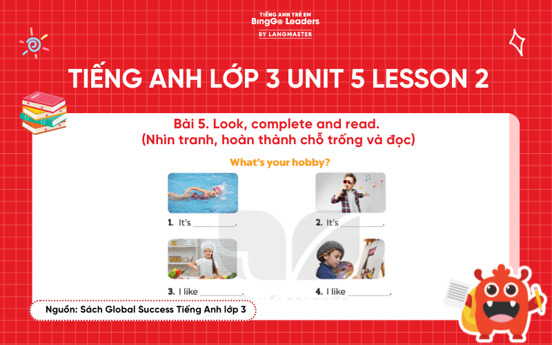 Bài tập tiếng Anh lớp 3 Unit 5 Lesson 2