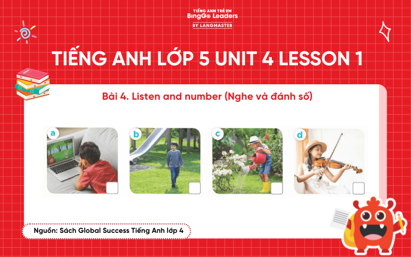 Bài tập chương trình tiếng Anh lớp 5 Unit 4 Lesson 3 SGK Global Success
