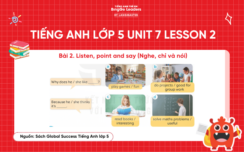 Bài tập tiếng Anh lớp 5 Unit 7 Lesson 2 sách Gloabal Success