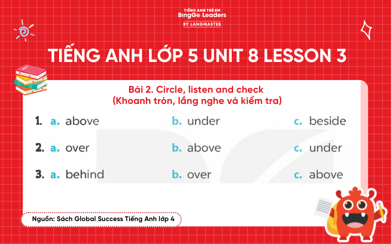 Bài tập tiếng Anh lớp 5 Unit 8 Lesson 3 sách Global Success