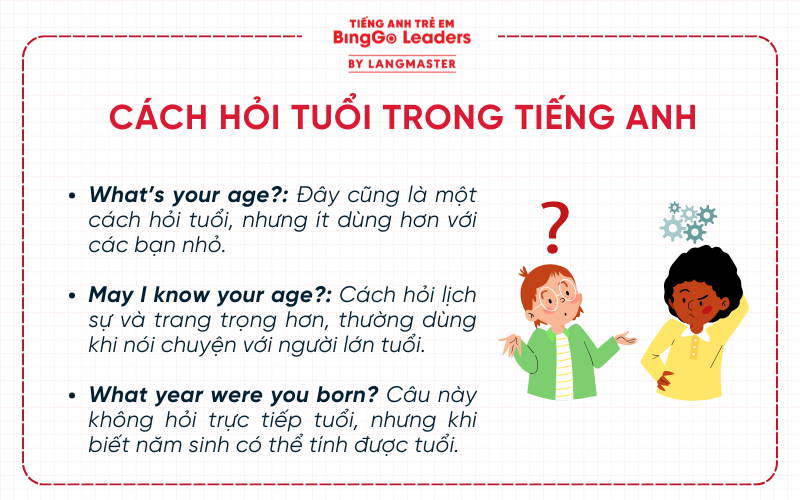 Cách hỏi tuổi trong tiếng Anh