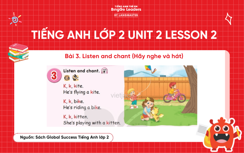 Bài tập tiếng Anh lớp 2 Unit 2 Lesson 2 trang 10 sách Global Success
