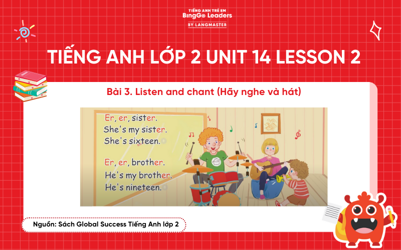 Bài tập tiếng Anh lớp 2 Unit 14 sách Global Success