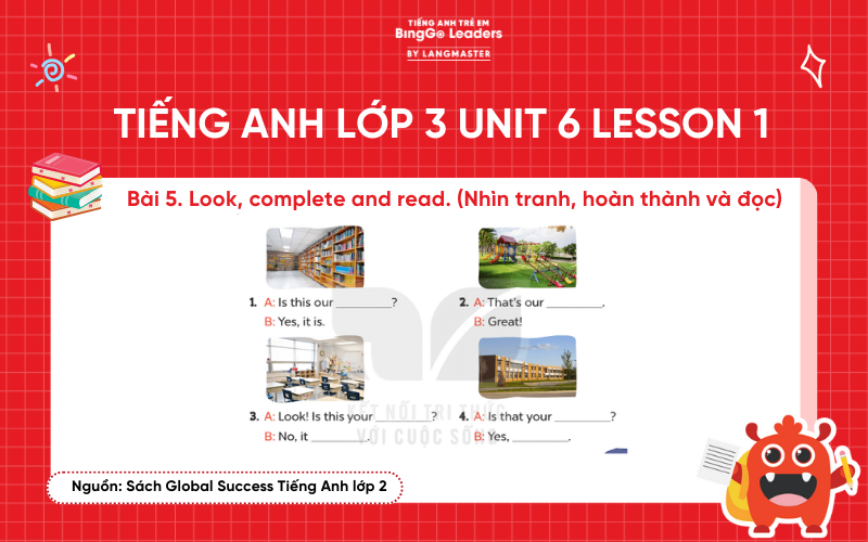 Bài tập tiếng Anh lớp 3 Unit 6 Lesson 1 sách Global Success