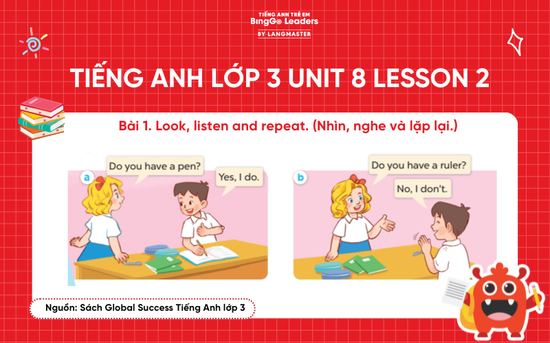 Bài tập tiếng Anh lớp 3 Unit 8 Lesson 2 sách Global Success