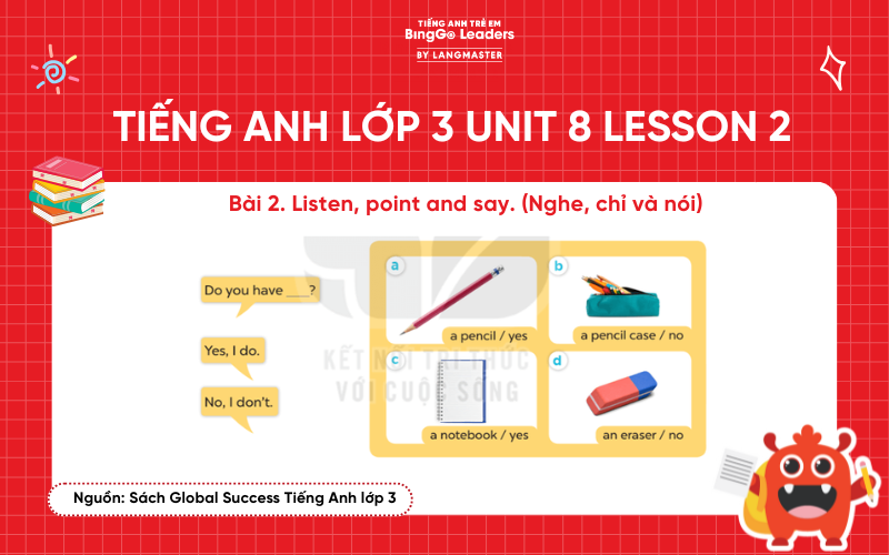 Bài tập tiếng Anh lớp 3 Unit 8 Lesson 2 sách Global Success