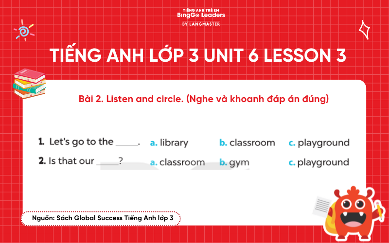 Bài tập tiếng Anh lớp 3 Unit 6 Lesson 3 sách Global Success
