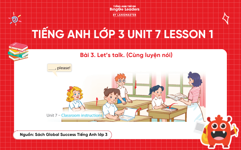 Bài tập tiếng Anh lớp 3 Unit 7 Lesson 1 sách Global Success