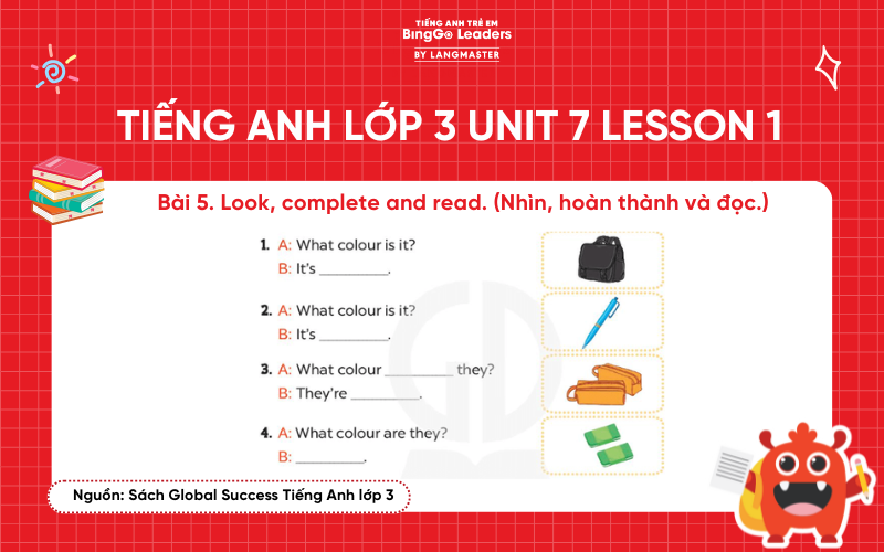 Bài tập tiếng Anh lớp 3 Unit 9 Lesson 2 Global Success