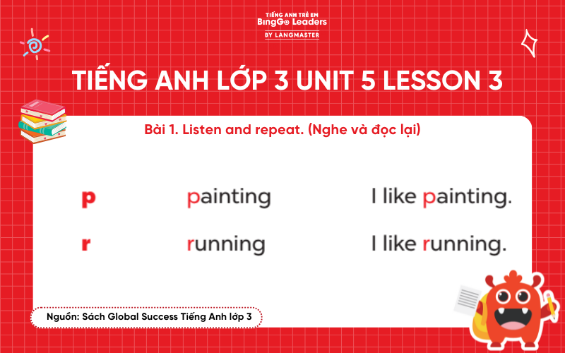 Bài tập tiếng Anh lớp 3 Unit 5 Lesson 3 sách Global Success
