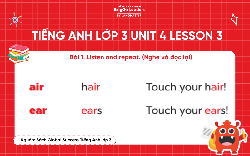 Bài tập tiếng Anh lớp 3 Unit 4 Lesson 3